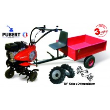 PUBERT VARIO 55P C3 Benzínový kultivátor + vozík VARES HV 220L + 2x šípová kola 450x10 s diferenciálem